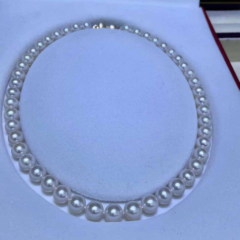 Top Selected White 9-10mm Freshwater Akoya Cultured Pearl Necklace - House Of Pearls
